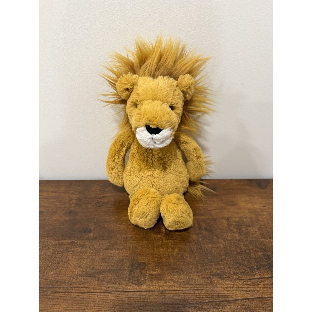 Jellycat Bashful Lion Plush 12" Retired Beanbag Gold Stuffed Animal Toy Kids